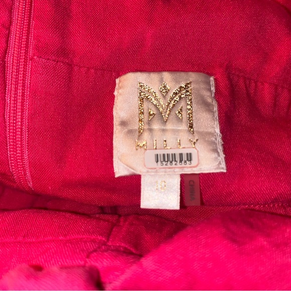 Milly Anya Linen Pink Bow Front Romper Size 10 - Picture 6 of 9